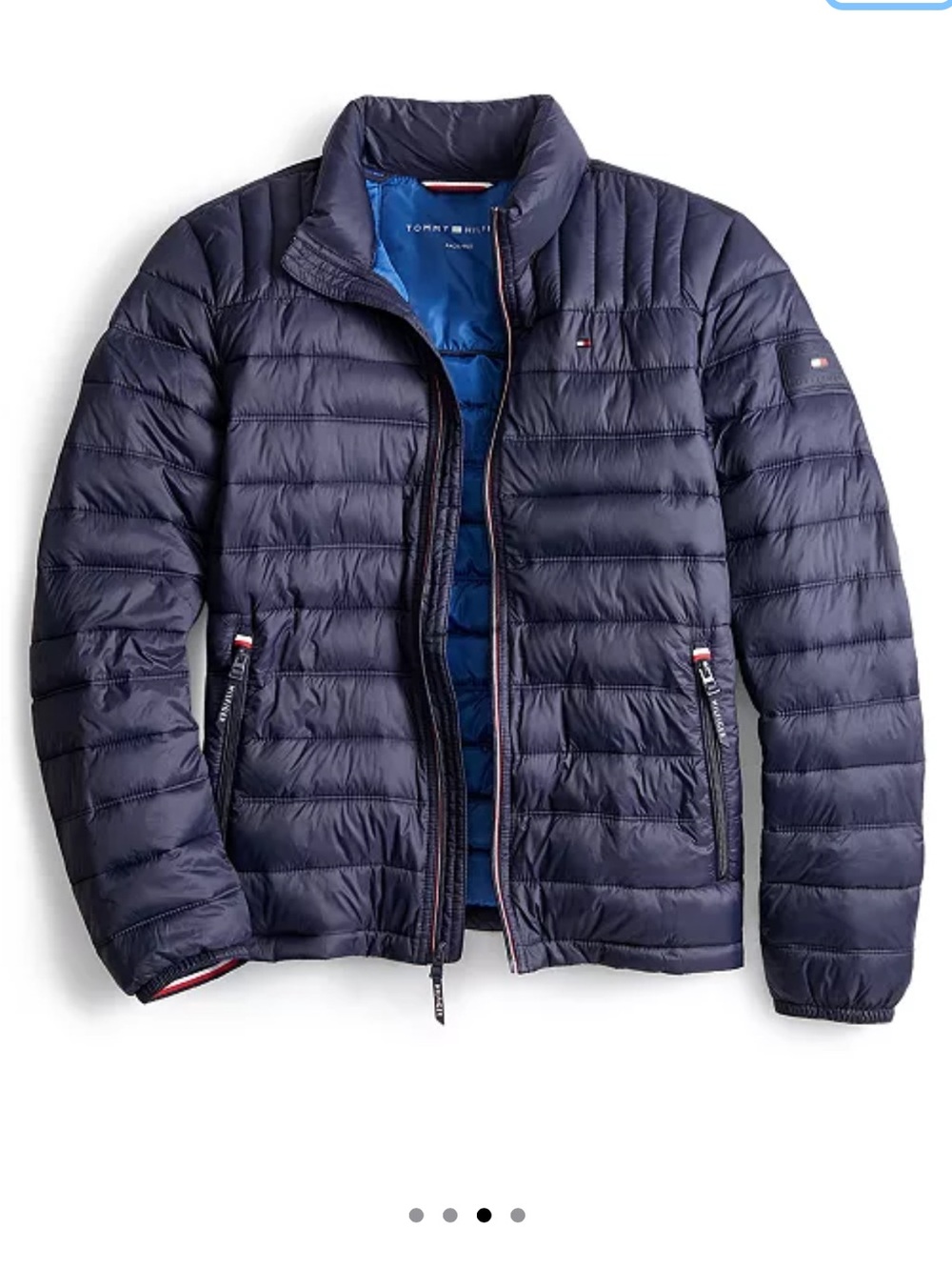 Tommy Hilfiger Navy Quilted Lightweight Packable Puffer Jacket